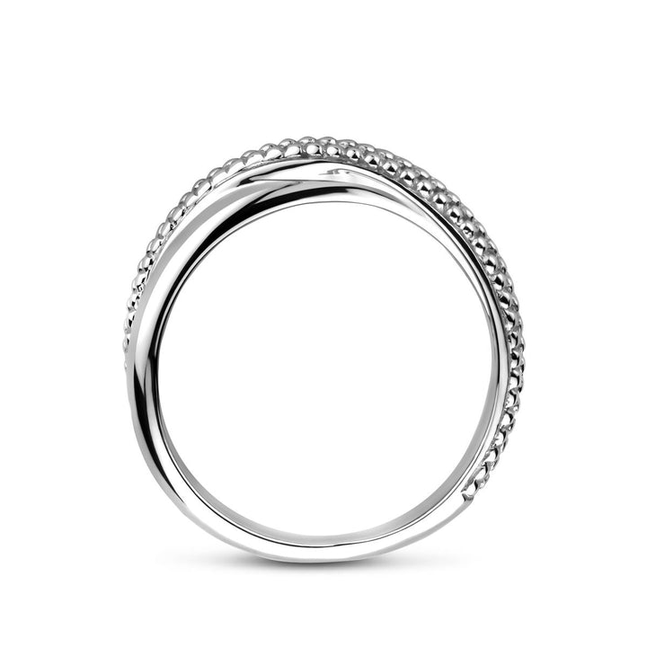 Zilveren dames ring – Gerhodineerd 925 zilver, 6,5 mm breed