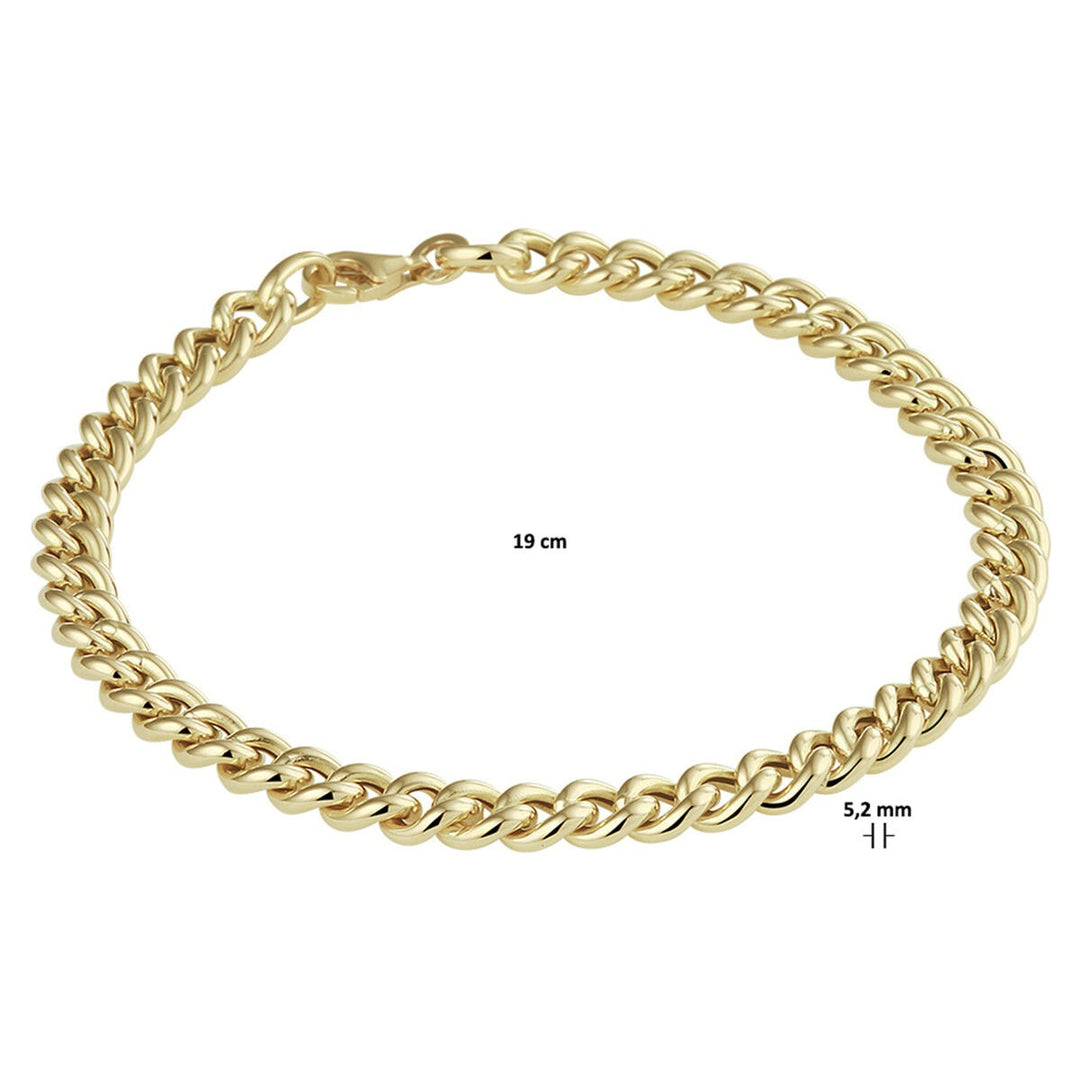 14k geelgouden gourmet armband – dames 5,2 mm 19 cm
