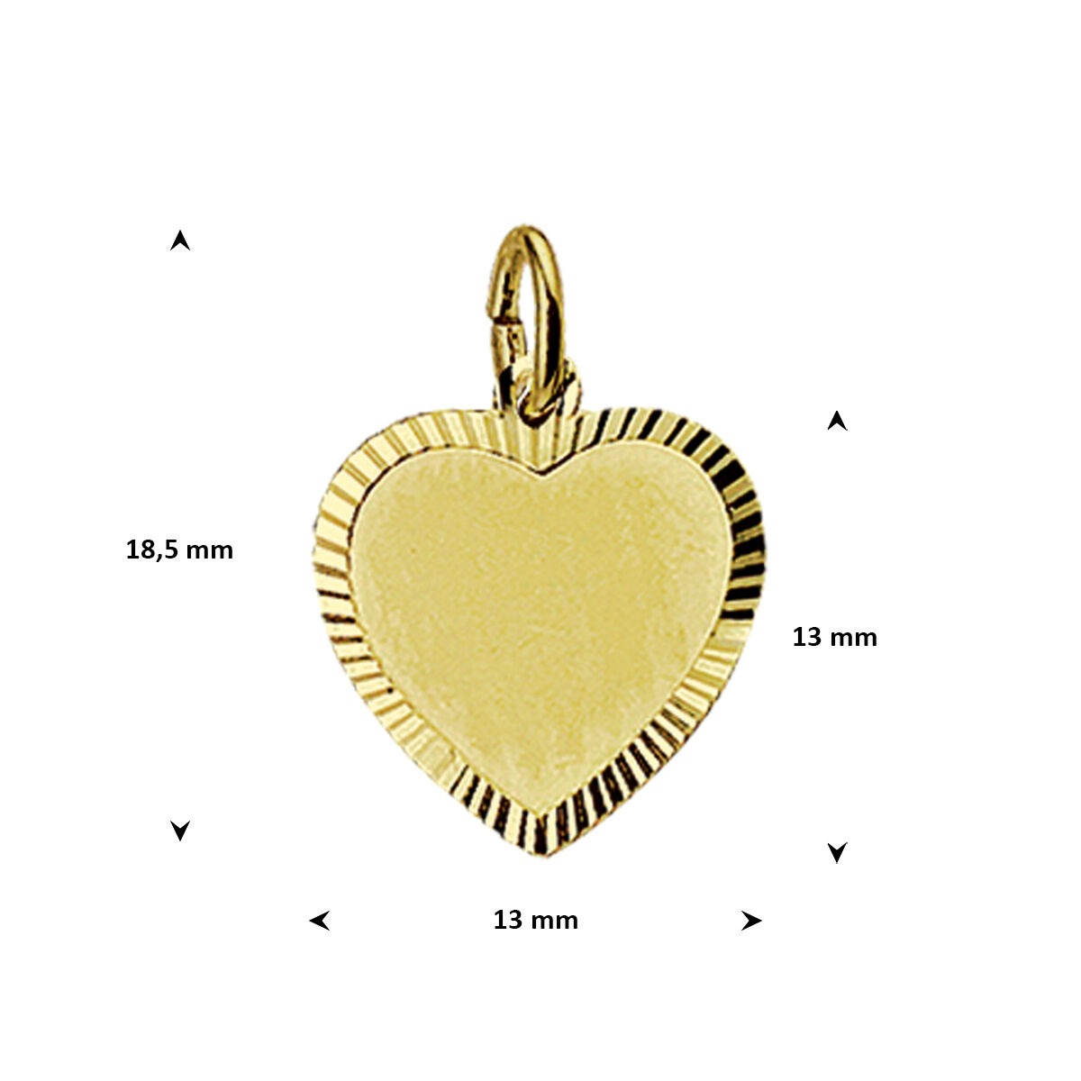 9k Geelgouden graveerhanger gediamanteerd