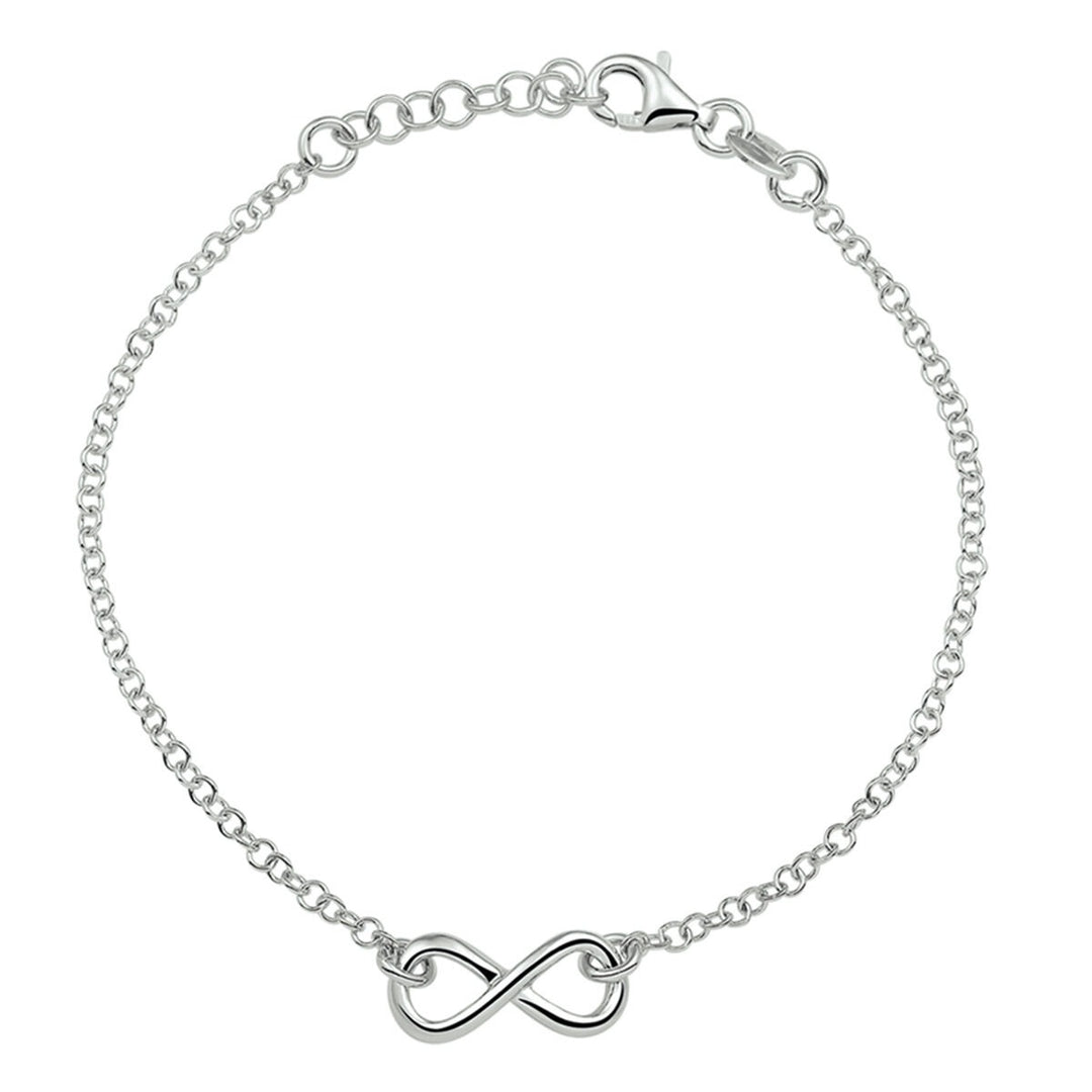 bracelet infinity 17 + 2 cm silver rhodium plated