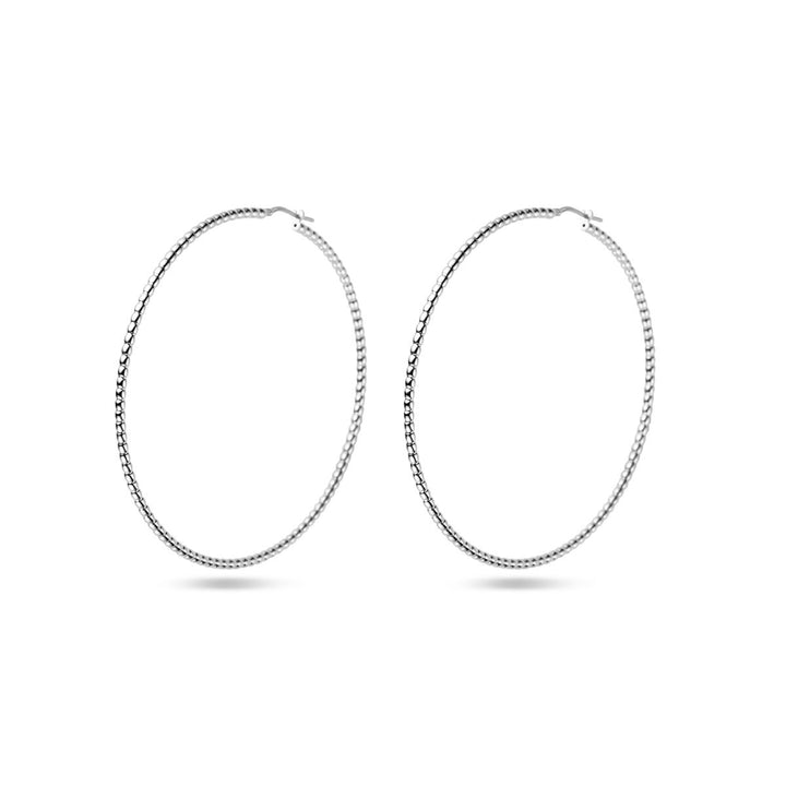 earrings 2.5 mm silver rhodium plated