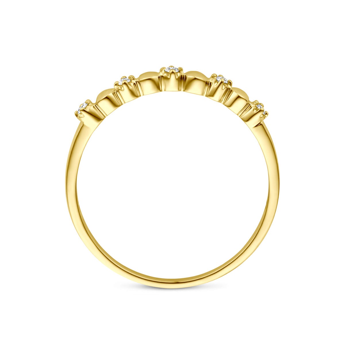 14k gouden damesring met diamant – 0.05 ct, 2 mm