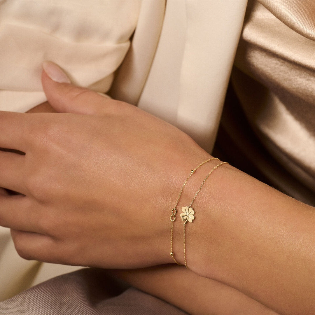 Gouden armband 9k met klavertje – Klaverarmband