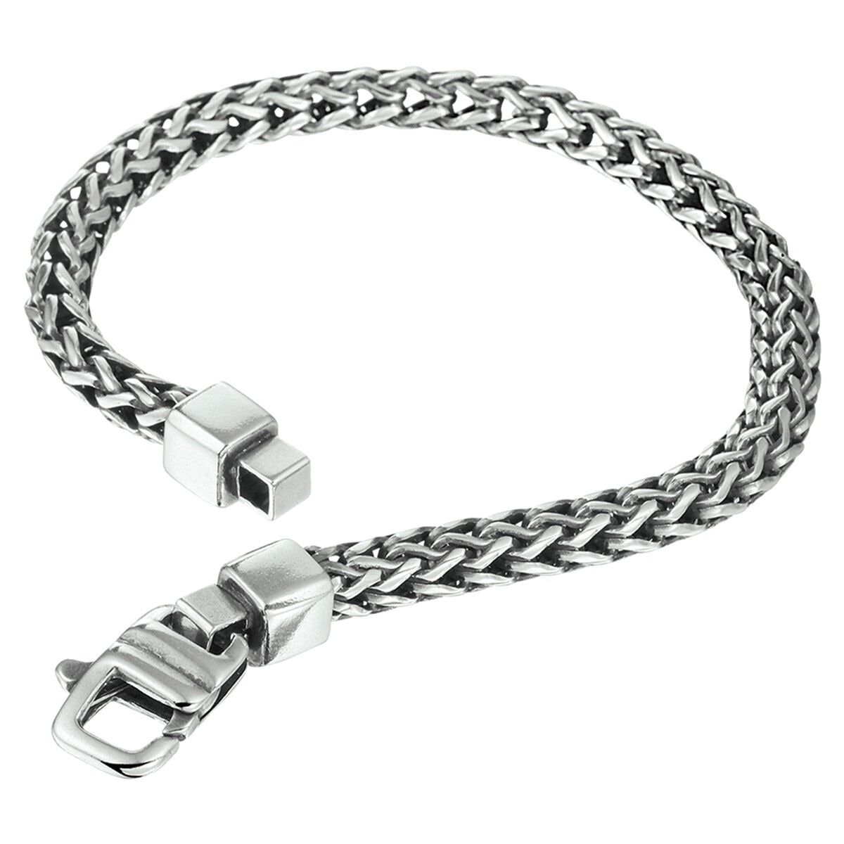 Geoxideerde zilveren heren armband vossestaart 5 mm