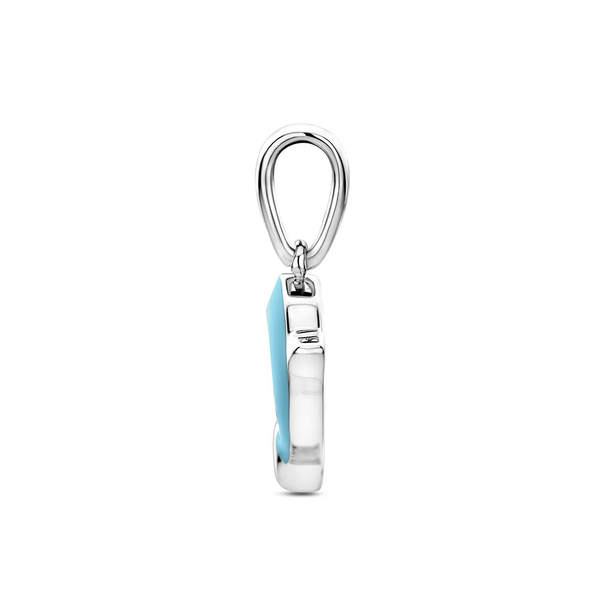 Zilveren kinderhanger dolfijn – gerhodineerd 925 zilver met emaille