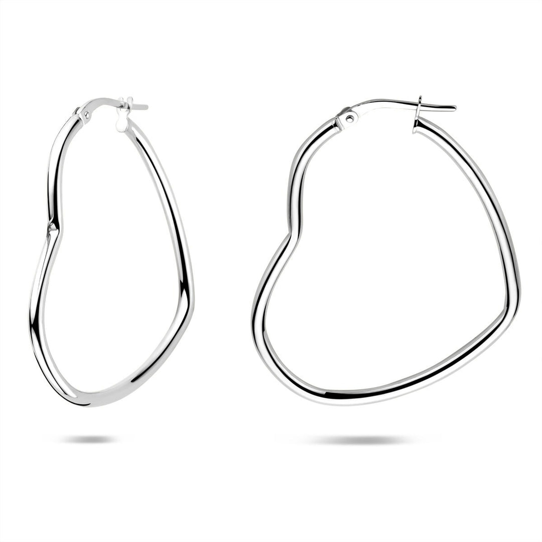 Zilveren oorringen in hartvorm – gerhodineerd 925 zilver