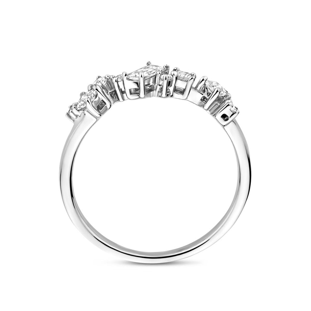 Gerhodineerd 925 Zilveren Ring met Zirkonia – Elegant en Tijdloos voor Dames