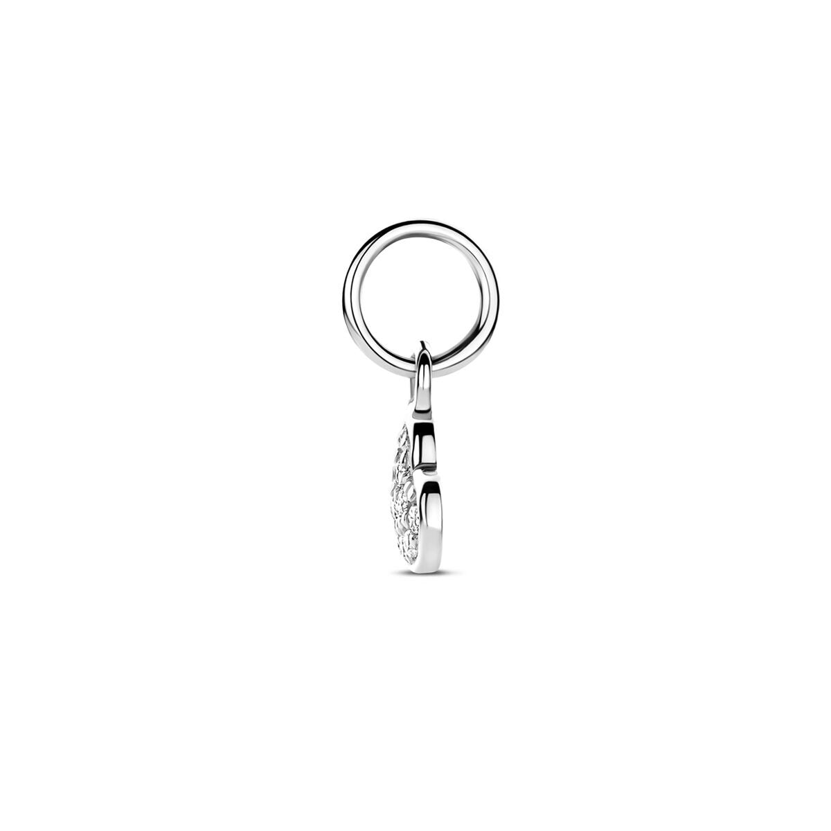 Zilveren hartjes hanger met zirkonia 12 mm