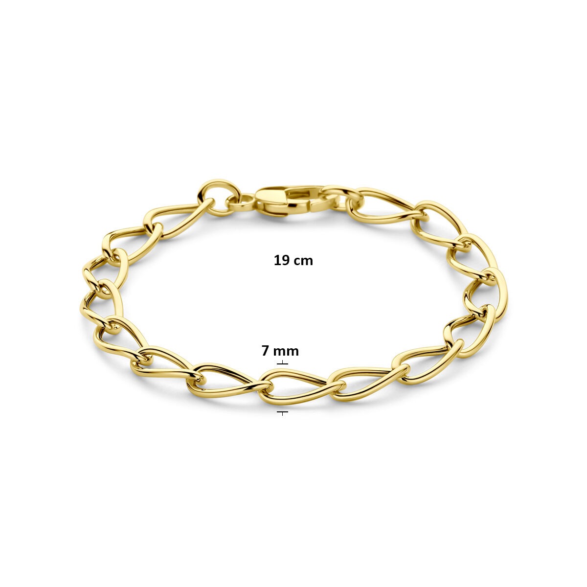14k geelgouden anker armband 19 cm