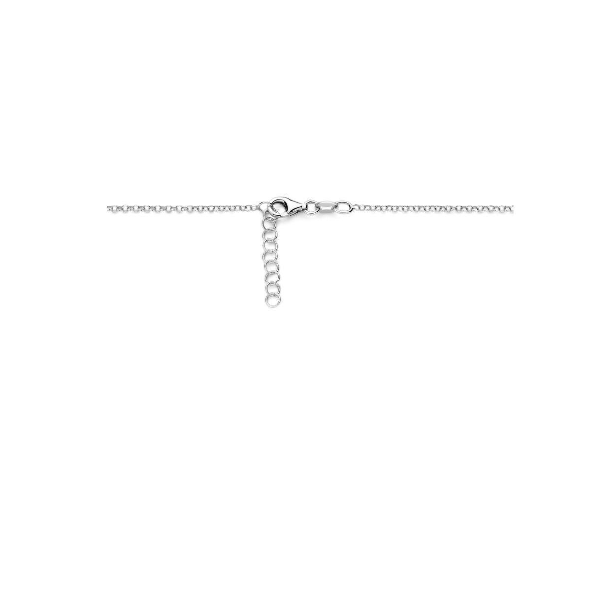 Zilveren kinder ketting met hartje – gerhodineerd 925 zilver 34 + 2 cm