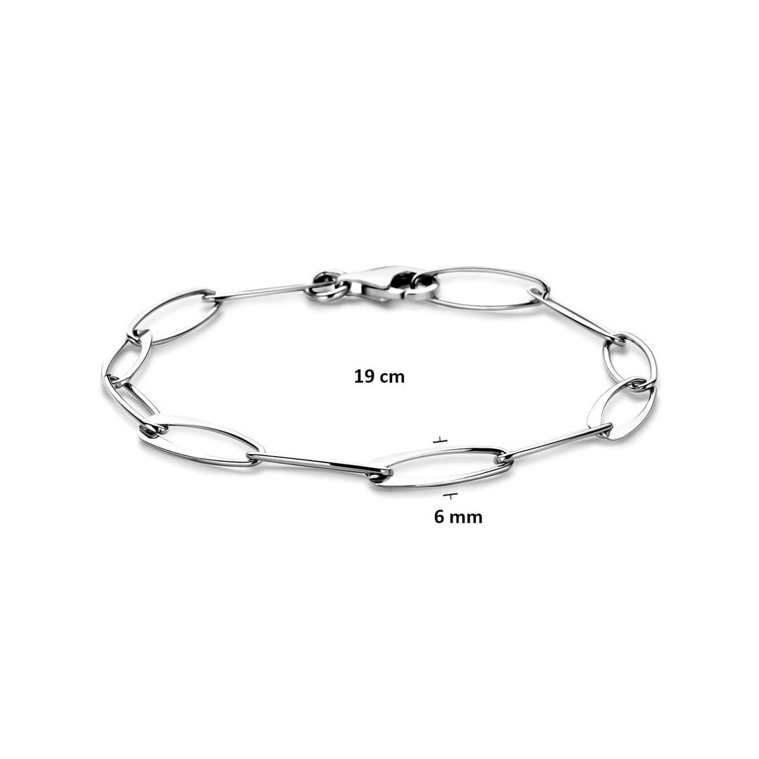 Zilveren dames armband – gerhodineerd anker schakel 6 mm 19 cm