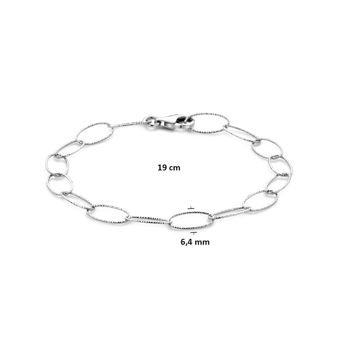 Zilveren dames armband – Gerhodineerd anker schakel 6,4 mm 19 cm