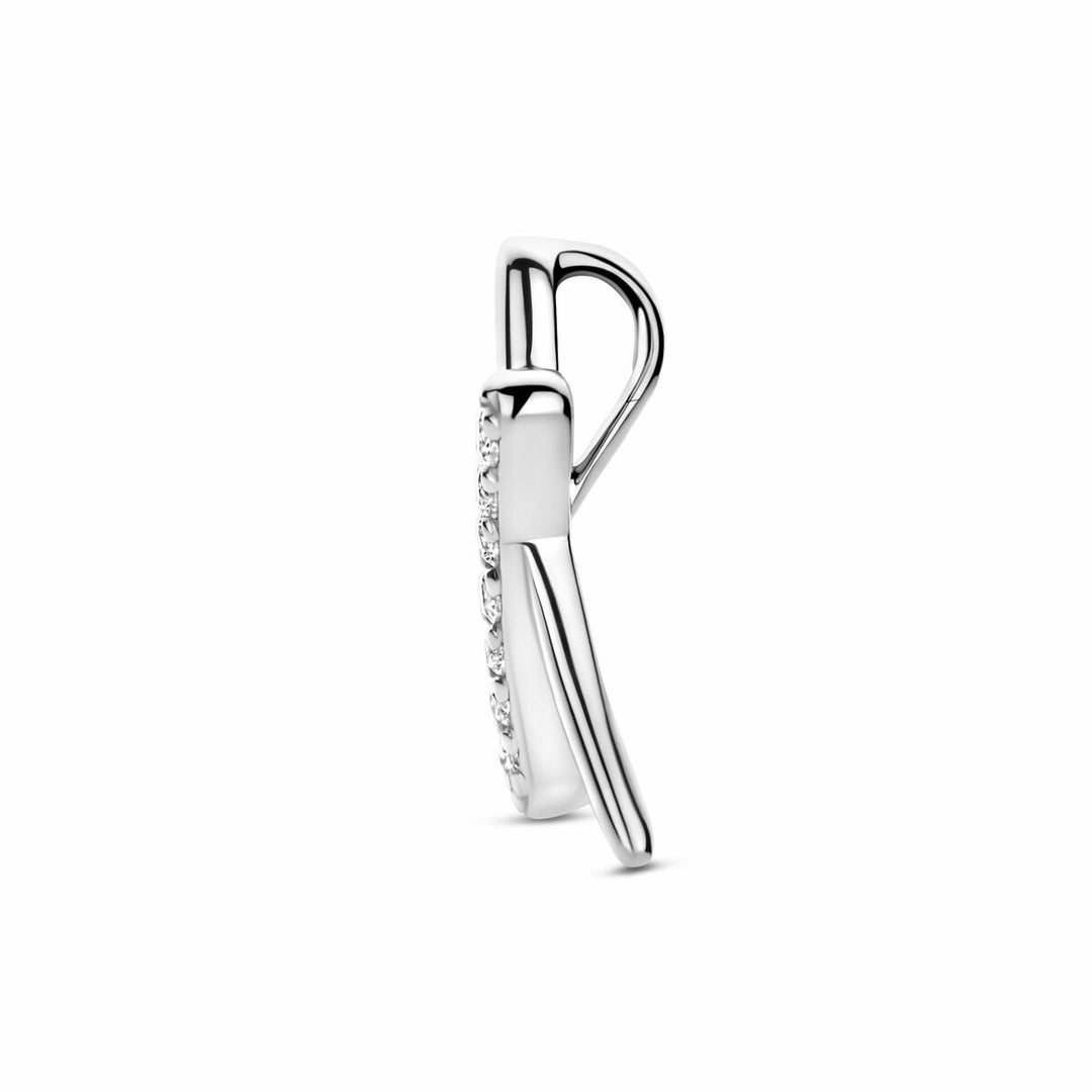 Zilveren hanger dames met zirkonia – pavé zetting 15 mm