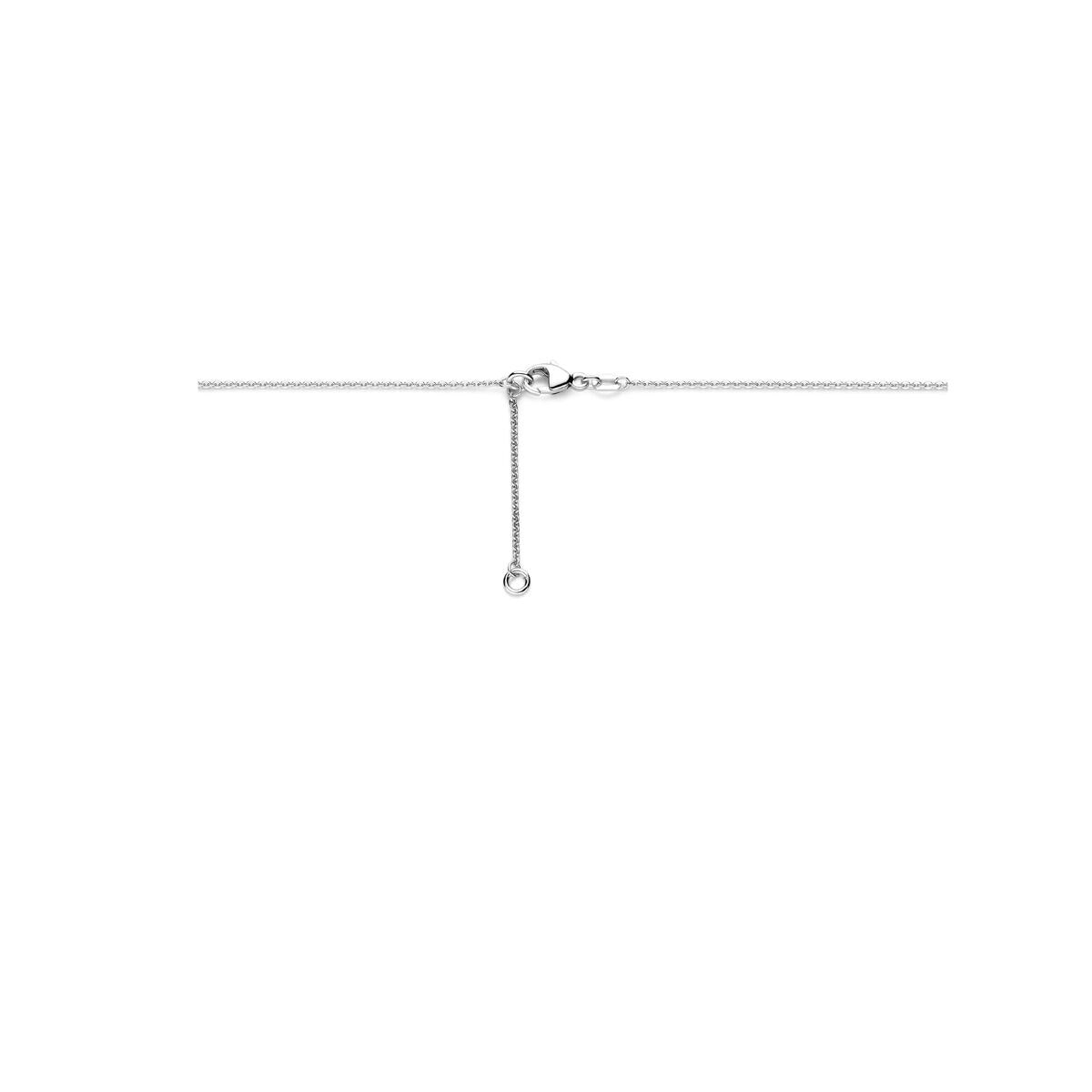 Zilveren ketting met zirkonia – hartvormig detail 42 - 45 cm