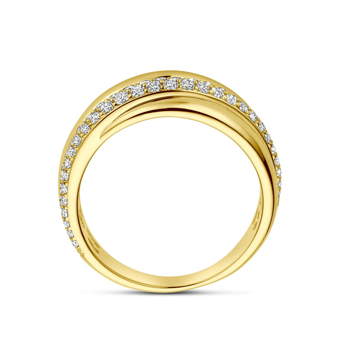 Gouden ring met diamant 14k dames – briljant geslepen 0.71ct si
