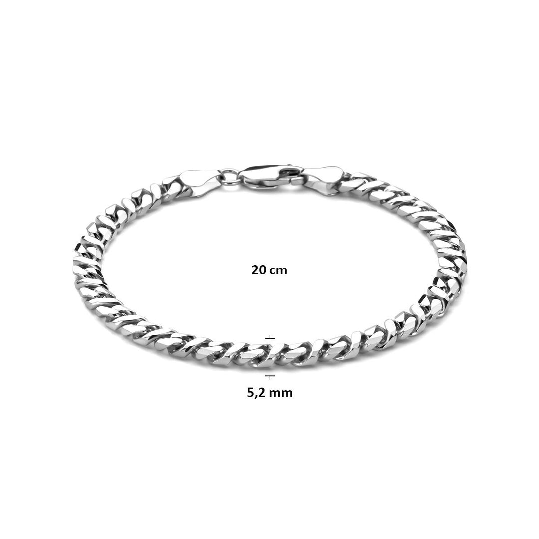 Zilveren heren armband – Gerhodineerd gourmette armband 5,2 mm