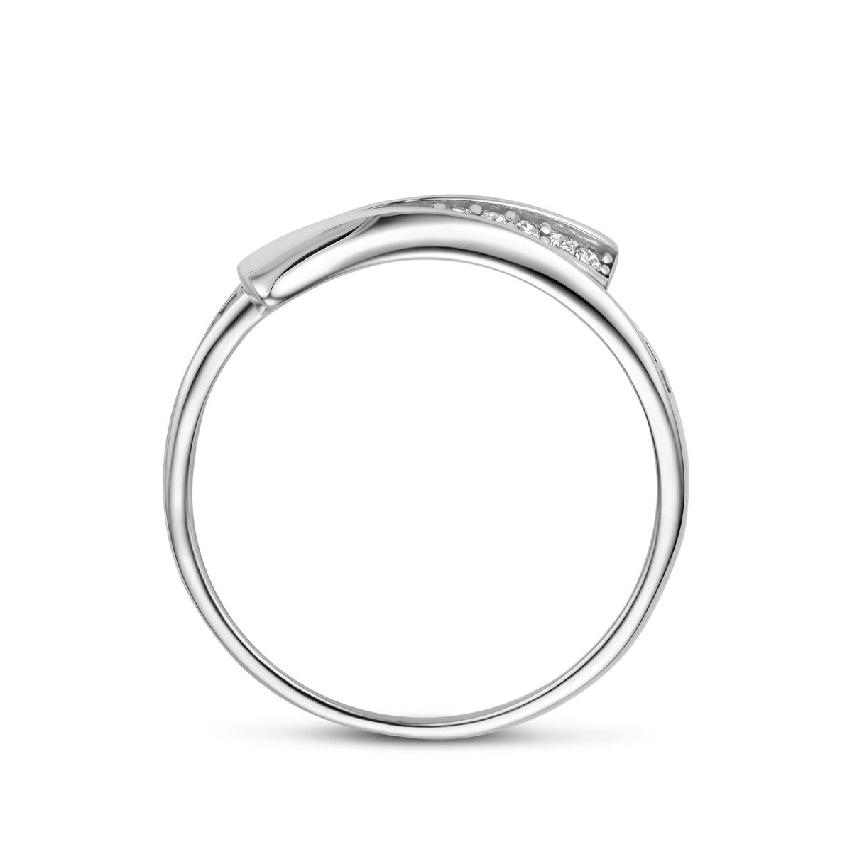 Gerhodineerd 925 zilveren ring met zirkonia