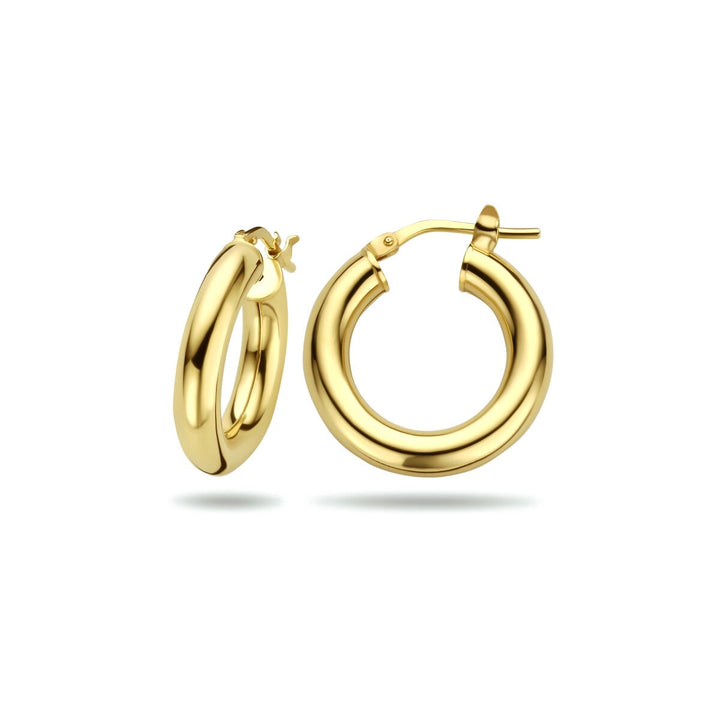 Verguld zilveren oorringen goudkleurig 4mm