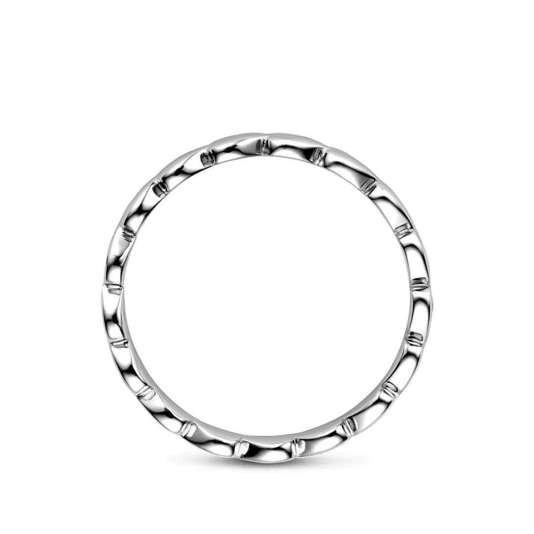 Zilveren damesring met hartjes – gerhodineerd 925 zilver