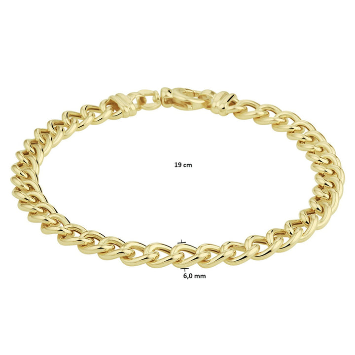Gourmet armband – 14k geelgoud, 6 mm breed