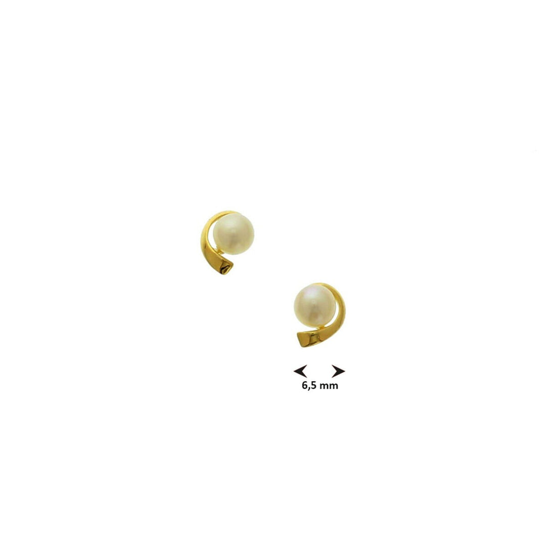 pearl ear studs 14K yellow gold