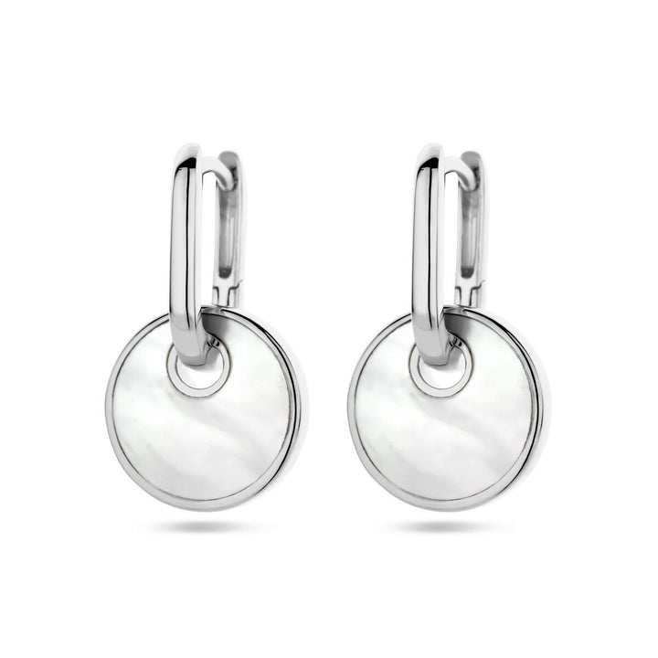 drop earrings mother of pearl silver rhodium plated