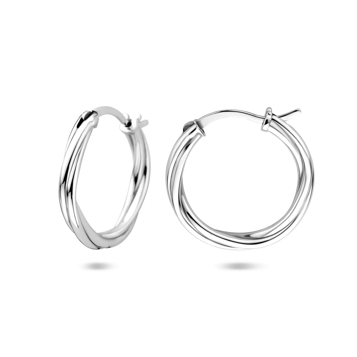 Zilveren oorringen gedraaid – gerhodineerd 925 zilver 19 mm