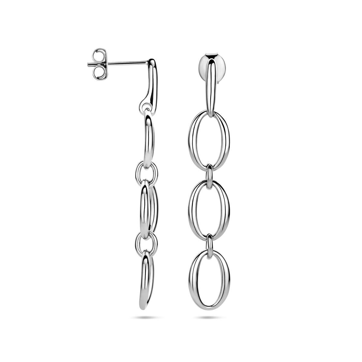 Gerhodineerd zilveren oorhangers 45mm