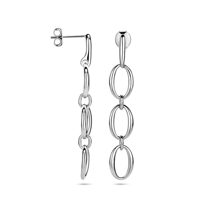 Gerhodineerd zilveren oorhangers 45mm