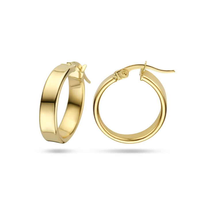 14k Geelgouden oorringen met 4 mm dikte