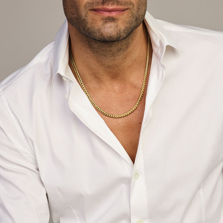 14k Geelgouden Gourmette Herenketting 60 cm met Zilverkern