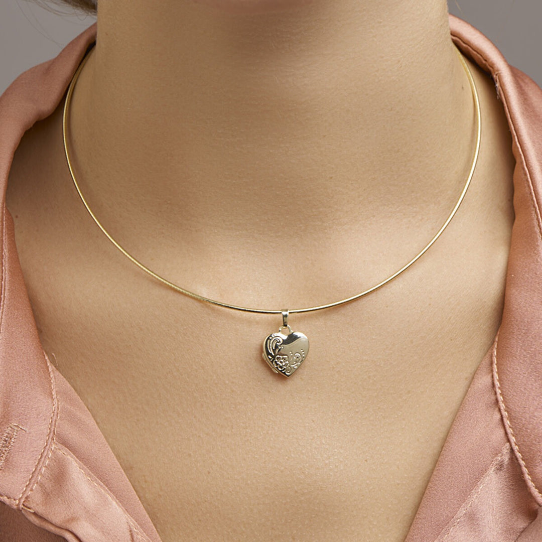 14k Geelgouden hart medaillon