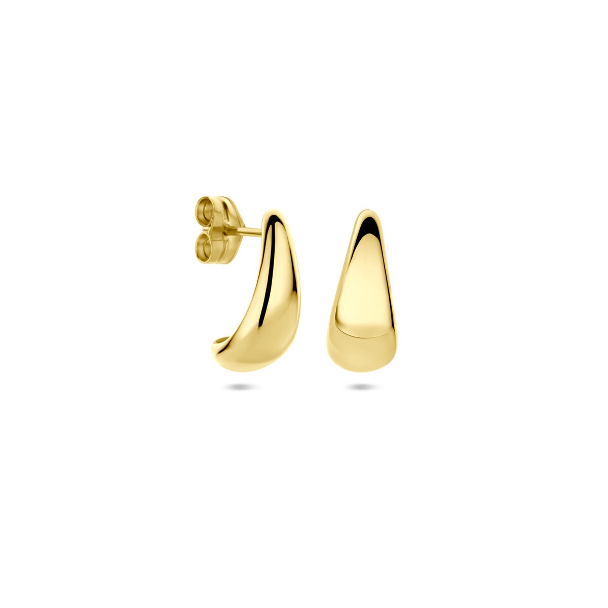 14k geelgouden dames oorringen – druppelvorm 13 mm