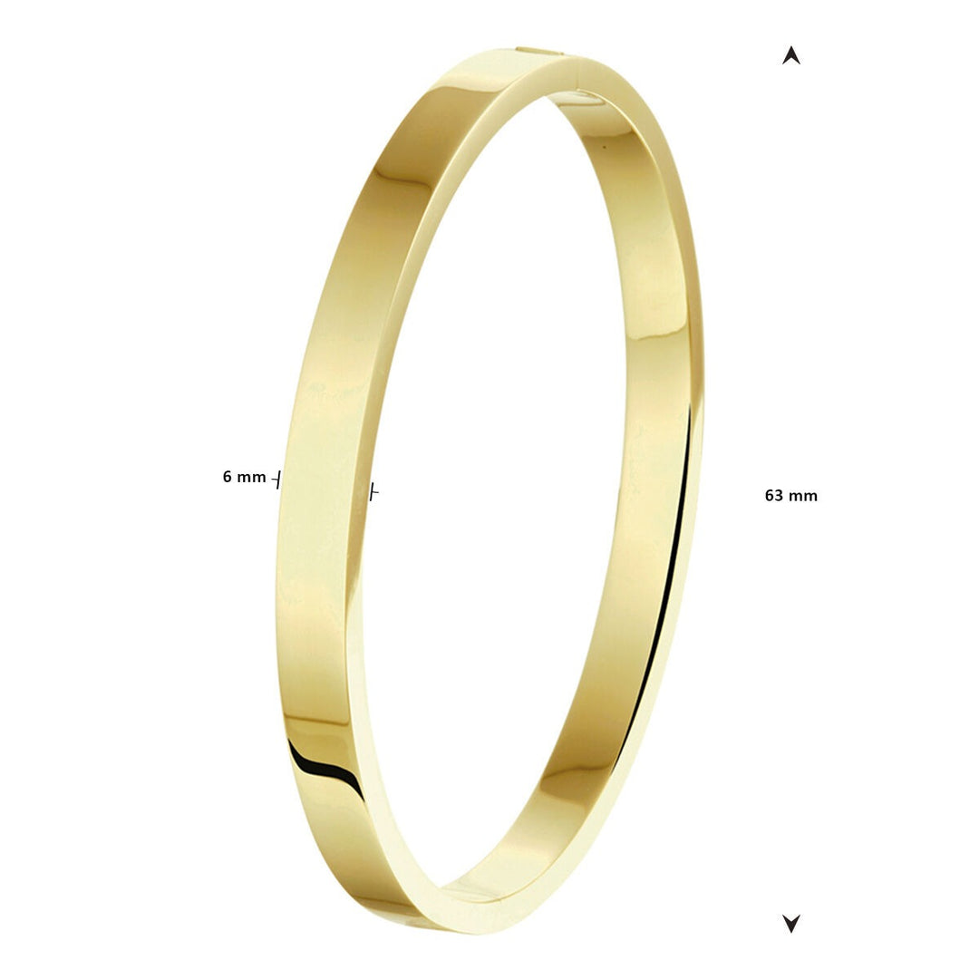 14k Geelgouden bangle met zilveren kern