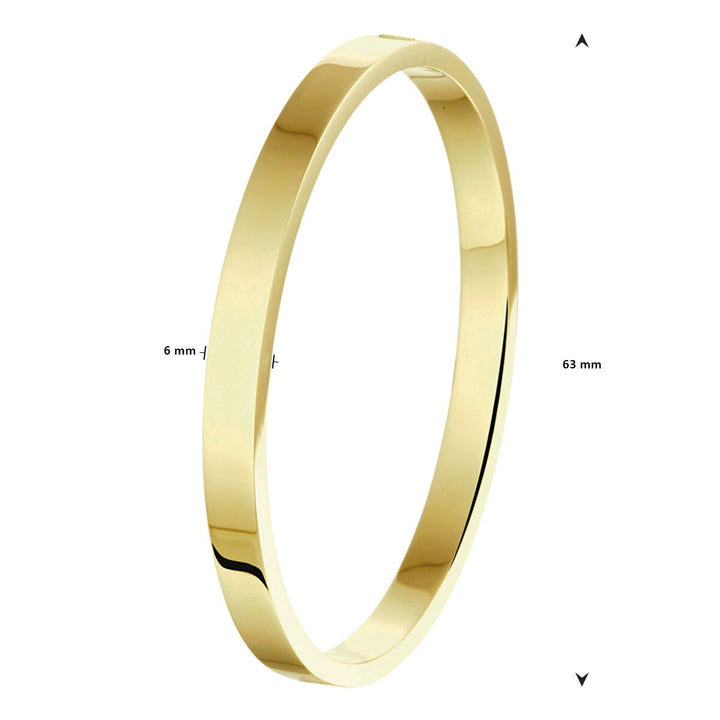 14k Geelgouden bangle met zilveren kern