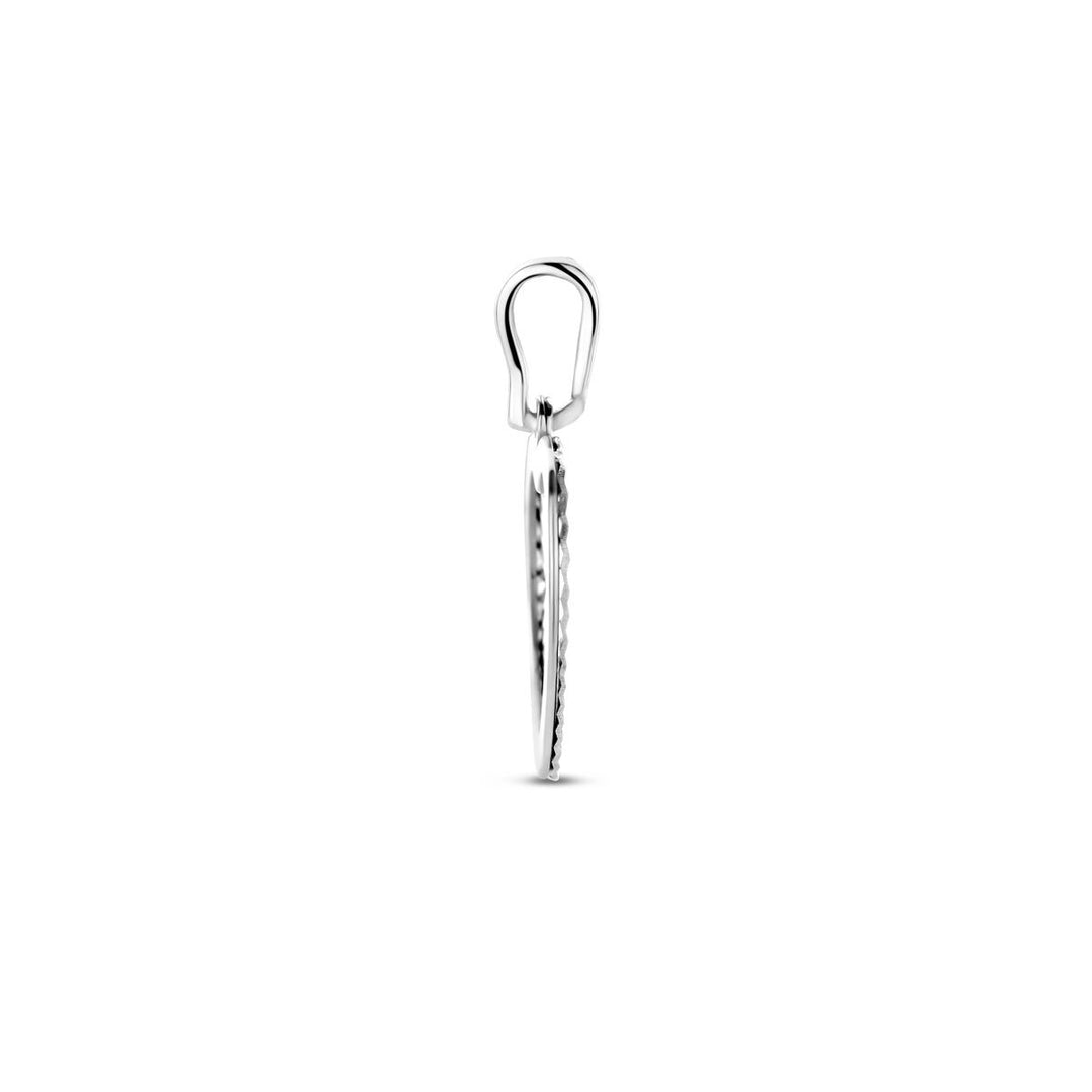Zilveren hanger dames – gerhodineerd 925 zilver, hartvorm 18 mm