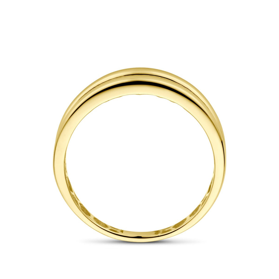 Gouden damesring met zirkonia – 14k geelgoud