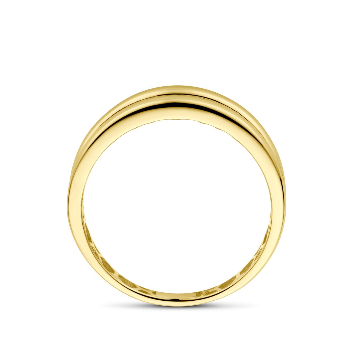 Gouden damesring met zirkonia – 14k geelgoud