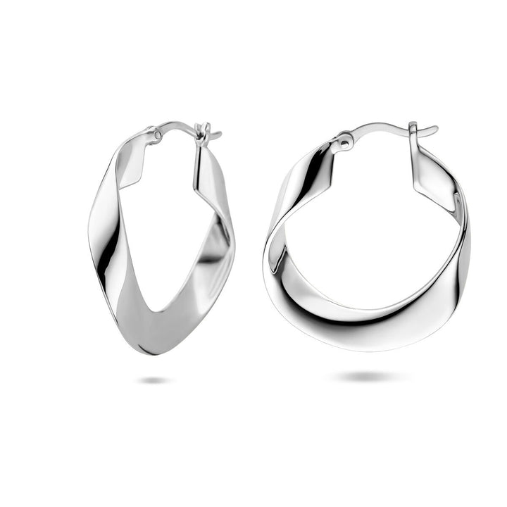 Zilveren oorringen 925 gerhodineerd – 25 mm