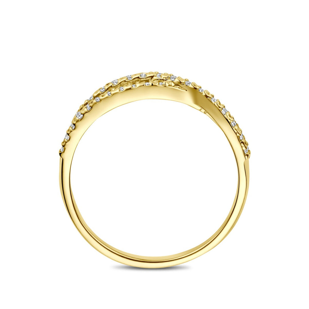 14k Geelgouden ring met lab grown diamant