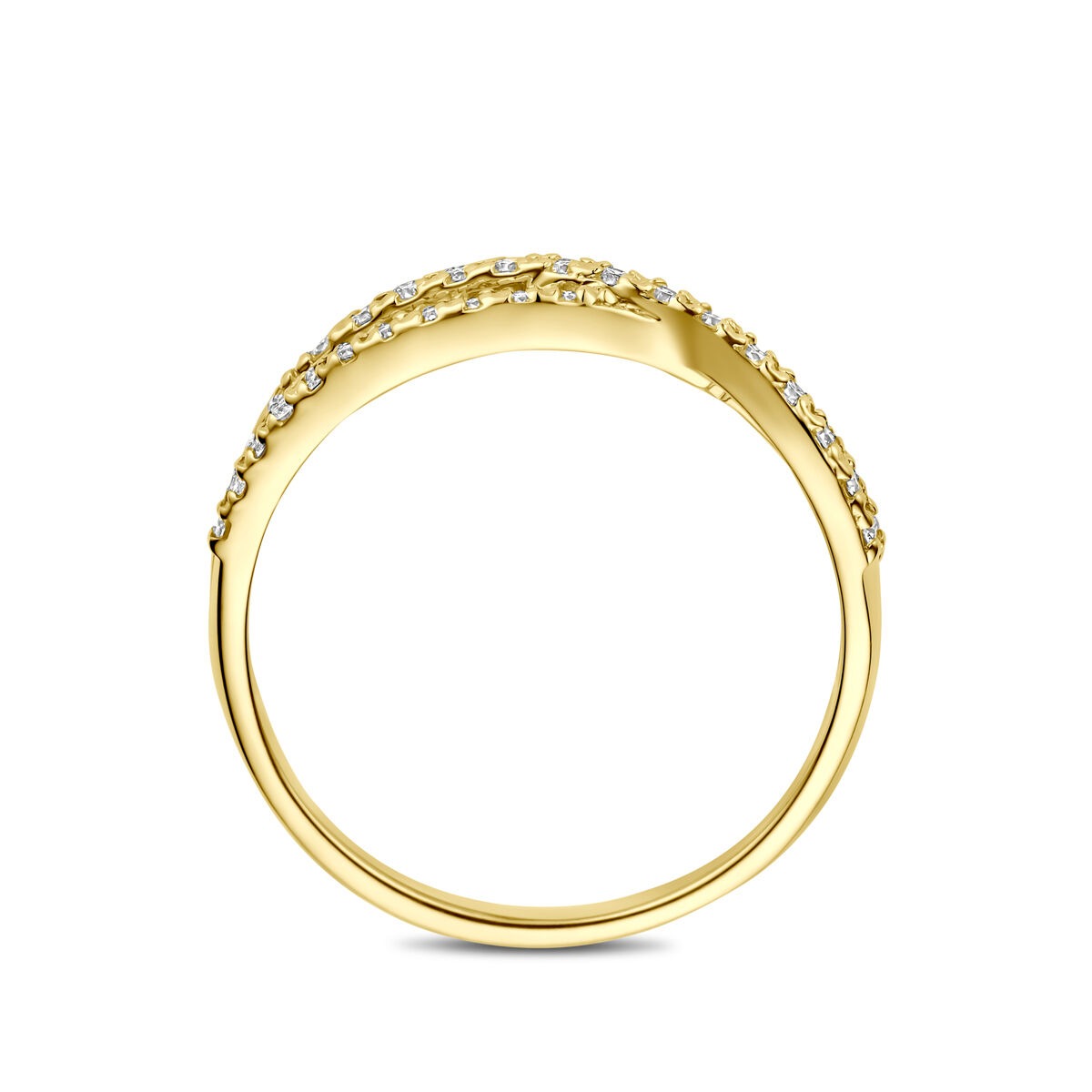 14k Geelgouden ring met lab grown diamant