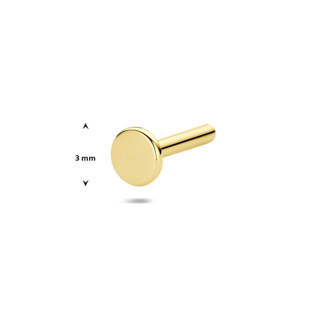 14k Geelgouden vervangende stift voor flat back piercings