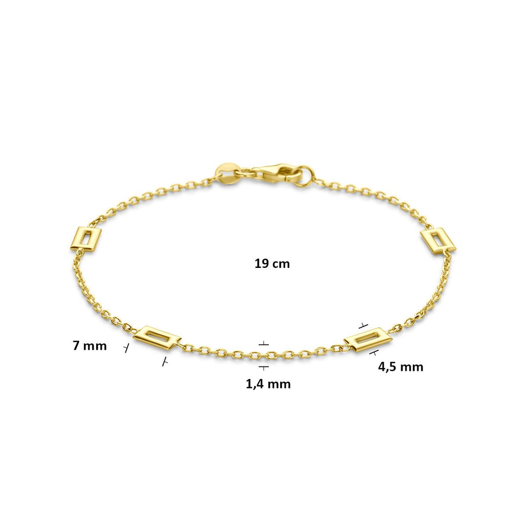 14k Geelgouden armband met speelse schakels