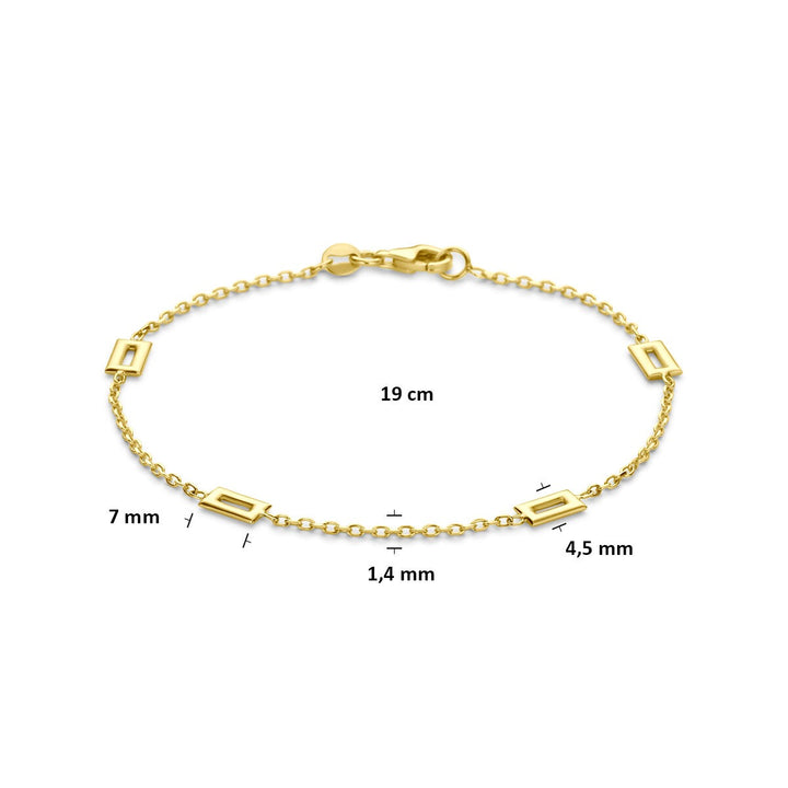 14k Geelgouden armband met speelse schakels