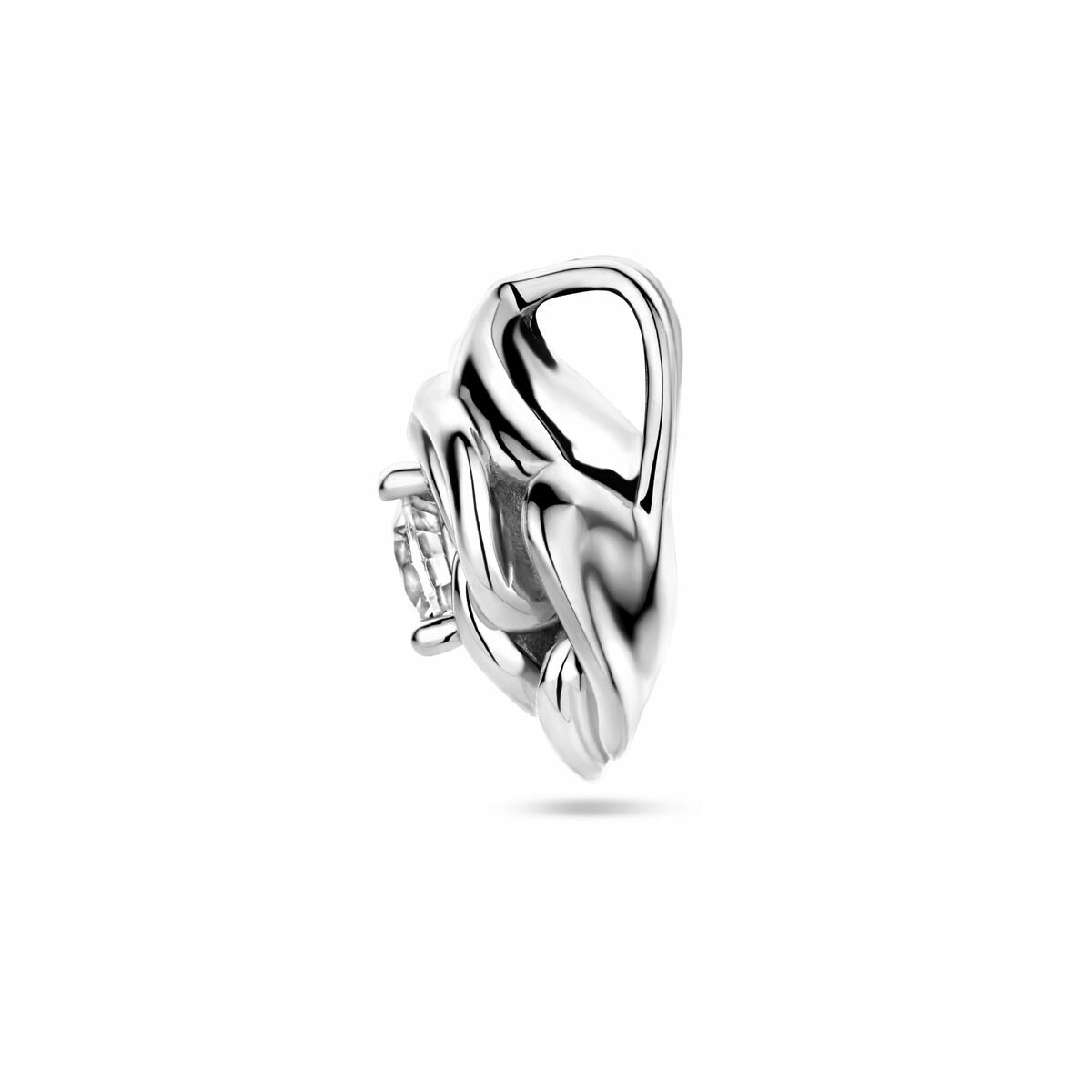 pendant rose zirconia silver rhodium plated