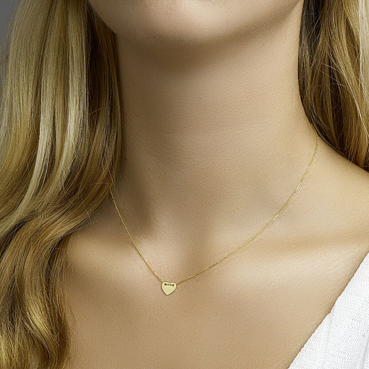 engraving necklace heart 40 - 42 cm 14K yellow gold