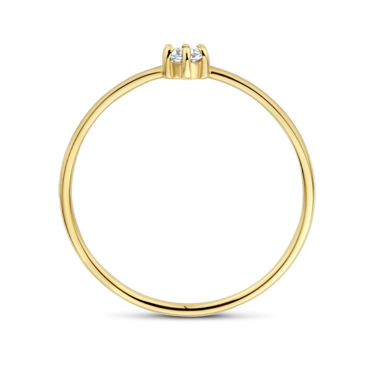 14k geelgouden ring met aquamarijn – briljant geslepen