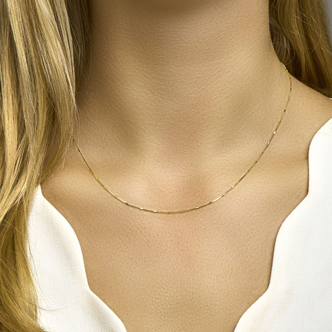 Venetian necklace and bars 0.9 mm 45 cm 14K yellow gold