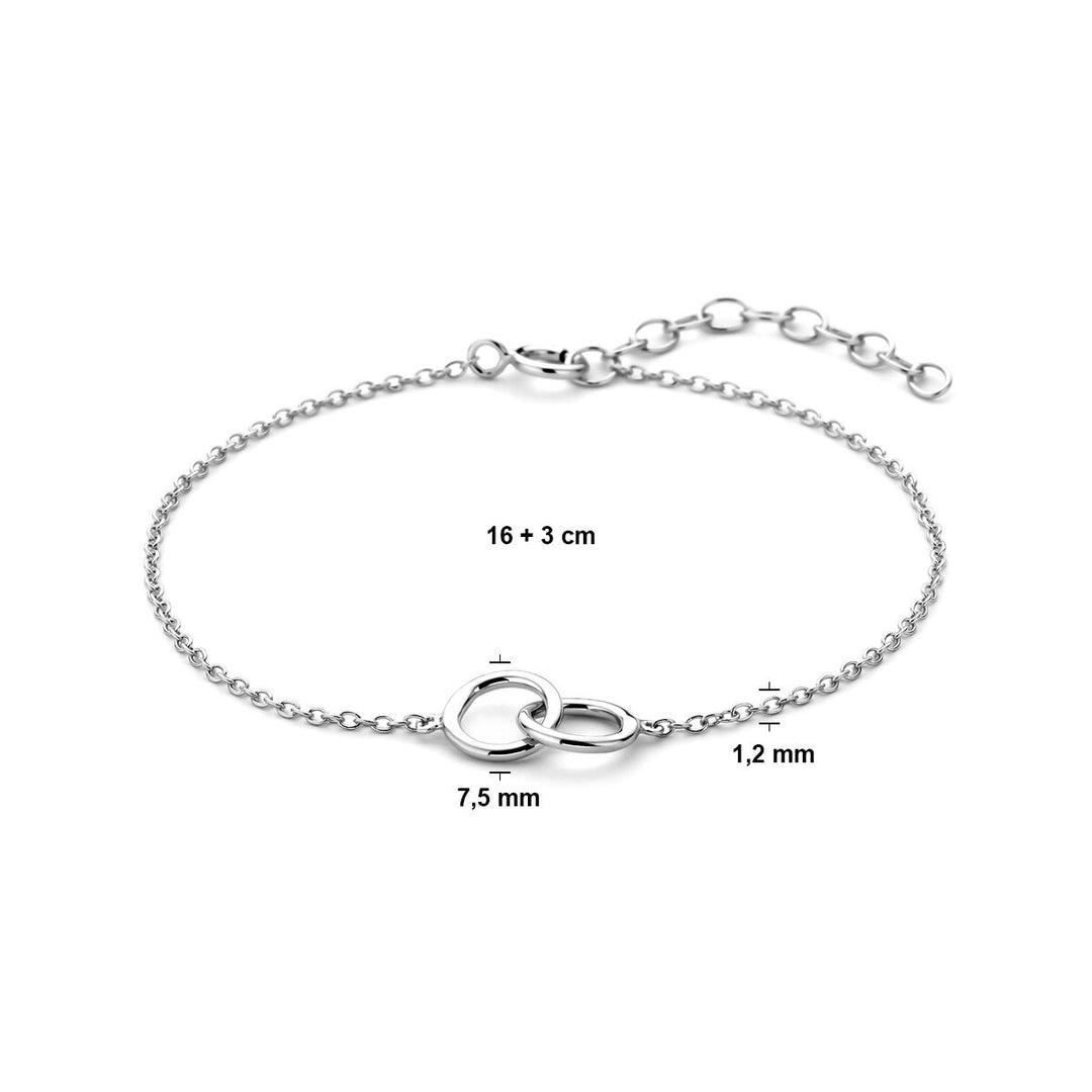 bracelet circles 16 + 3 cm silver rhodium plated