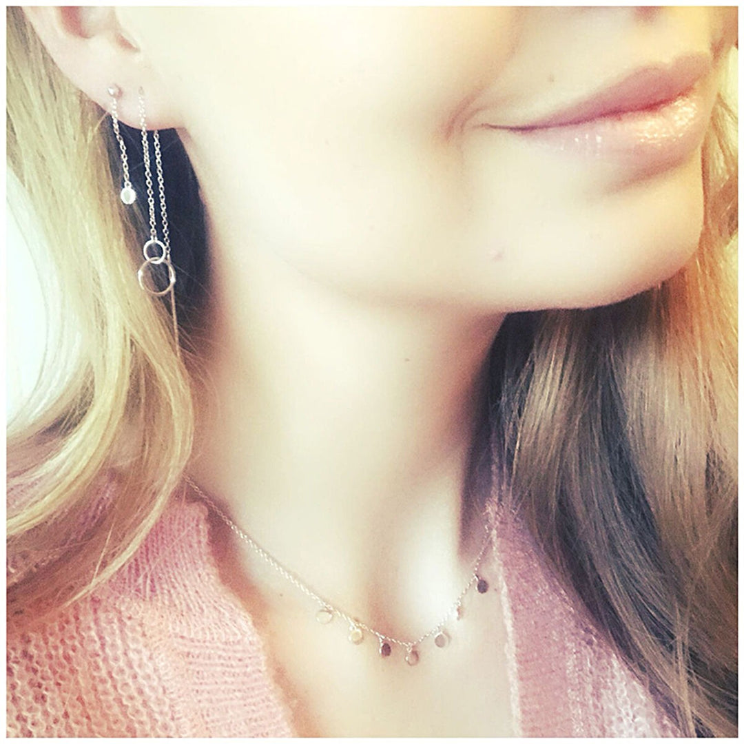 necklace circles 41 + 4 cm silver rhodium plated